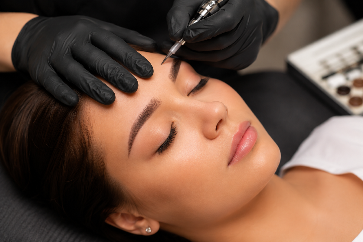 Microblading uygulaması yapılan kaşların doğal görünüm süreci